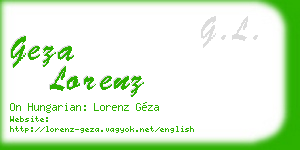geza lorenz business card